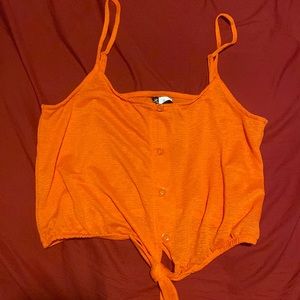 Orange crop top with straps in great condition